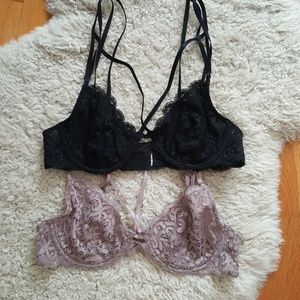 🌟BLOWOUT SALE!🌟 TWO strappy sexy 34B lace bras